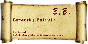 Beretzky Baldvin névjegykártya